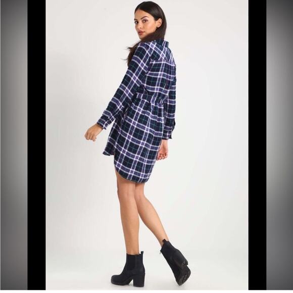Gap x Pendleton | Plaid Shirt Midi Dress Long Sleeve Collared Flannel | Sz M - Picture 2 of 8
